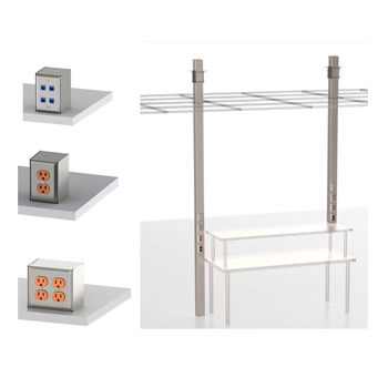 4X4 Stainless Steel Wireways, Accessories, and Power-Data Monuments