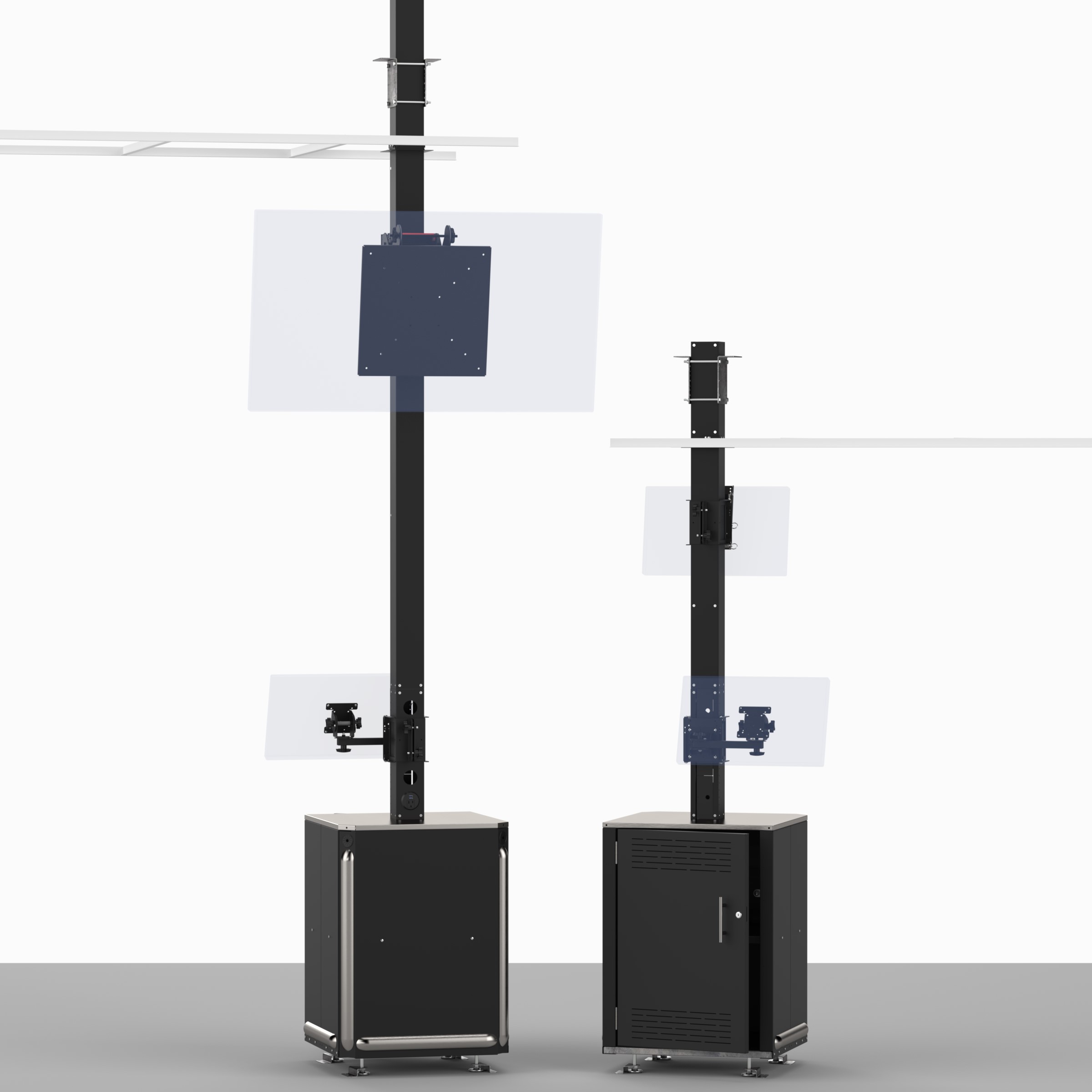 Stationary Podiums with Ceiling Feed Pole