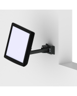 Black Wall Mount with an 8” arm and a 75/100mm VESA Screen Pan and Tilt Head PN 80000 Practical Quality Systems