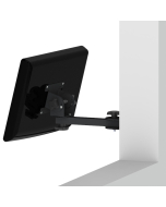Black Wall Mount with an 8” arm and a 75/100mm VESA Screen Pan and Tilt Head PN 80000 Practical Quality Systems