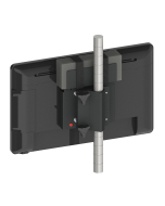 Clamping mount for a 1" dia. steel wire rack leg with a flat mount for an Oracle MICROS Workstation 6