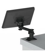 Pedestal Mount with a 3” Riser, an 8” arm, and a 75/100mm VESA Screen Pan and Tilt Head