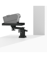 Countertop Fixed Pedestal Mount with a 3” Riser, an 8” Arm, and a Flat Printer Tray