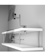 Over/Under Shelf or Counter with Panning Plate Mount and Long Extension Arm