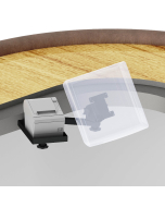 Under Counter Mount with two 8” arms, a 75/100mm Screen Pan and Tilt Head, and a Flat Printer Tray