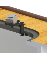 Under Counter Mount with a 6” Riser, an 8” arm, and a Flat Printer Tray