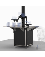 POS Cashier Pole Stand with Cabinet 148”H + Accessory Pack 1