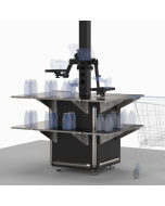 POS Cashier Pole Stand with Cabinet 148”H + Accessory Pack 2