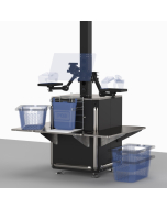 Self Check Out Pole Stand with Cabinet 150”H + Accessory Pack 1