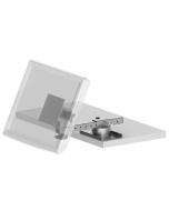 Shelf Edge Mount with a long Adjustable Arm, a Panning Mounting Plate and a Biased 75/100mm VESA Pan & Tilt Head (Chrome)