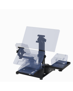 16X16 Countertop Cashier Stand with Tandem Display for Any Point of Sale (POS) Terminal + Any VESA Display (supports 50, 75, 100mm VESA, up to 22” Class, Tilt Only) + Printer Tray + Ingenico Payment Reader (Lane, Desk, Axium)