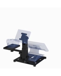 16X16 Countertop Cashier Stand with Customer Display for Any Point of Sale (POS) Terminal + Any VESA Display (supports 50, 75, 100mm VESA, up to 22” Class, Pan-Tilt) + Printer Tray