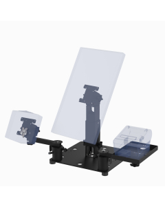 16X16 Countertop Self Check Out Stand for Any Point of Sale (POS) Terminal + Any VESA Display (supports 50, 75, 100mm VESA, up to 32” Class, Pan-Tilt) + Printer Tray + Ingenico Payment Reader (Lane, Desk, Axium)