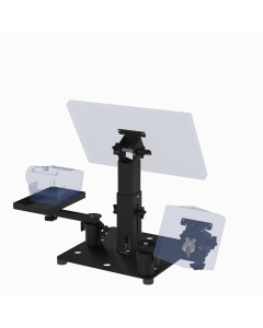 16X16 Countertop Cashier Stand for Any VESA Point of Sale (POS) Terminal (supports 50, 75, 100mm VESA, up to 24” Class, Tilt-Only) + Printer Tray + Ingenico Payment Reader (Lane, Desk, Axium)