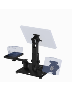 16X16 Countertop Cashier Stand for Any VESA Point of Sale (POS) Terminal (supports 50, 75, 100mm VESA, up to 24” Class, Pan-Tilt) + Printer Tray + Ingenico Payment Reader (Lane, Desk, Axium)