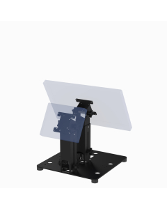 16X16 Countertop Cashier Stand with Customer Display for Any Point of Sale (POS) Terminal + Any VESA Display (supports 50, 75, 100mm VESA, up to 22” Class, Tilt Only) + Printer Tray