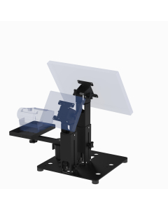 16X16 Countertop Cashier Stand with Customer Display for Any Point of Sale (POS) Terminal + Any VESA Display (supports 50, 75, 100mm VESA, up to 22” Class, Pan-Tilt) + Printer Tray