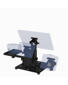 16X16 Countertop Cashier Stand with Customer Display for Any Point of Sale (POS) Terminal + Any VESA Display (supports 50, 75, 100mm VESA, up to 24” Class, Tilt Only) + Printer Tray + Ingenico Payment Reader (Lane, Desk, Axium)