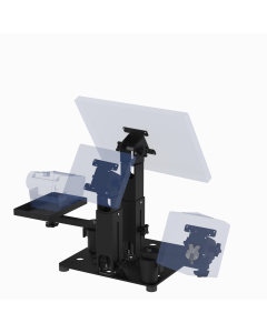 16X16 Countertop Cashier Stand with Customer Display for Any Point of Sale (POS) Terminal + Any VESA Display (supports 50, 75, 100mm VESA, up to 24” Class, Pan-Tilt) + Printer Tray + Ingenico Payment Reader (Lane, Desk, Axium)