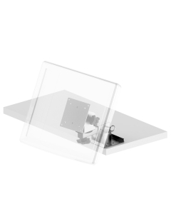 Shelf Edge Mount with Panning mounting Plate, Adjustable Short Arm and Biased VESA Pan and Tilt Head