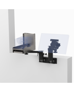 Wall Mount for VESA Screen + POS Printer, with Risers, Adjustable Arms and Storage Compartment