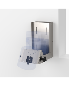 Wall Mount for Vertical Epson TM90 + Ingenico Reader (Lane, Desk, and Axium series), with Storage Compartment