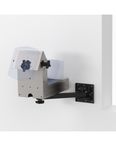 Wall Mount with Adjustable Arm for POS Printer + Ingenico Reader (Lane, Desk, and Axium series), with Storage Compartment