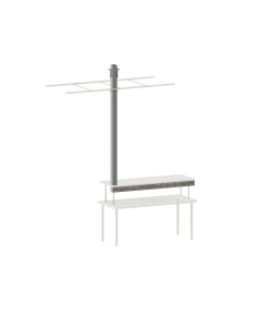 72” 4X4 Stainless Steel Horizontal Wireway + 6 Single Gang Outlets for Power & Data + 96”L Vertical Wireway