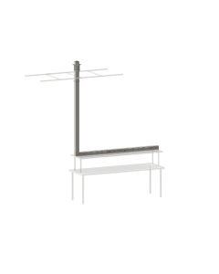 96” 4X4 Stainless Steel Horizontal Wireway + 8 Single Gang Outlets for Power & Data + 96”L Vertical Wireway