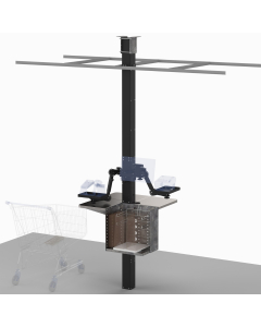 Self-Check Out Kiosk 102” H + 30”X 30” Table + Accessory Pack 3