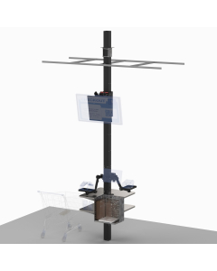 Self-Check Out Kiosk 150” H + 30”X 30” Table + Accessory Pack 5