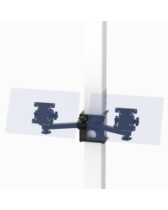 4X4 Clamp on Mount + 2 adjustable 8” Arms + 2 VESA Pan- Tilt Head