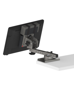 Shelf Edge Mount with an Adjustable Arm, a Panning Mounting Plate and a WS6 Biased Pan and Tilt Head