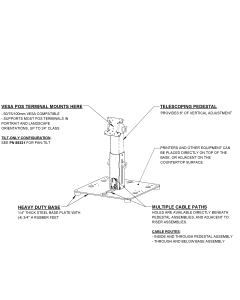16X16 Countertop Cashier Stand for Any VESA Point of Sale (POS) Terminal (supports 50, 75, 100mm VESA, up to 24” Class, Tilt-Only)