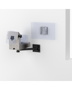 Universal Flat Wall Mount for VESA Screen + POS Printer + Ingenico Readers (Lane, Desk, and Axium series), with Adjustable Arm and Storage Compartment