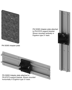 Adapter plate for use with Ergotron track type 31 and PQS PN 67075